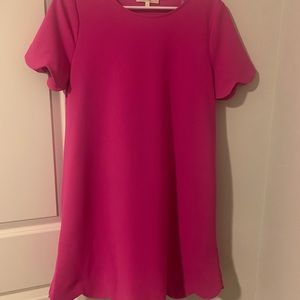 Pink Scalloped Hem Dress
